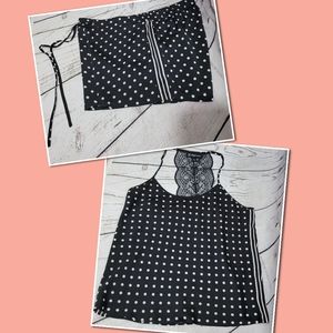 Polka dot pajama set shorts and camisole